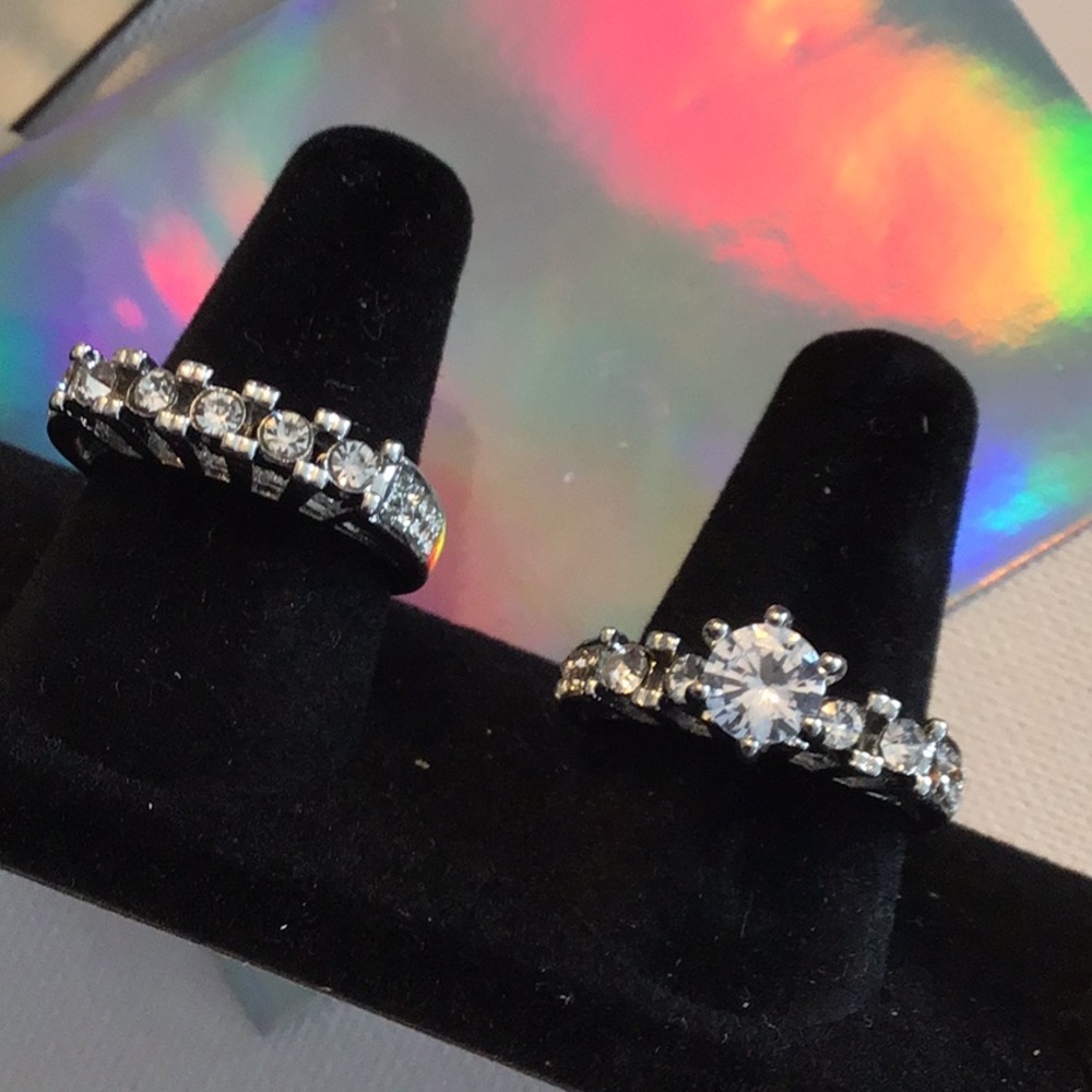 Beautiful Rhinestone Ring set stamped 925